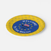 ブルーイエロおもしろいーヨーロピアンユニオンブレキシットベクトル ペーパープレート (アングル)