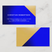 ブルーイエロモダンーシンプル普通名刺 名刺 (正面/裏面)