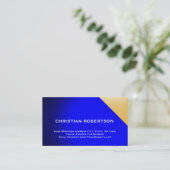 ブルーイエロモダンーシンプル普通名刺 名刺 (スタンド正面)