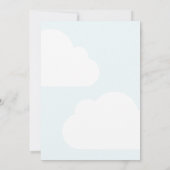 ブルーイエローこ来この息子の男の子のシャワー 招待状 (裏面)