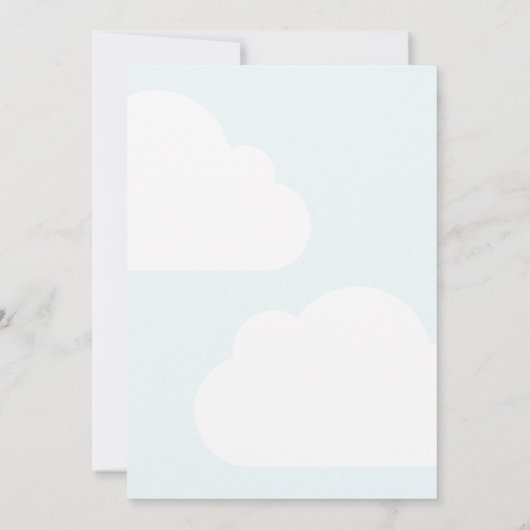 ブルーイエローこ来この息子の男の子のシャワー 招待状 (裏面)