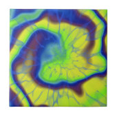 ブルーイエローとグリーンタイダイ タイル (正面)