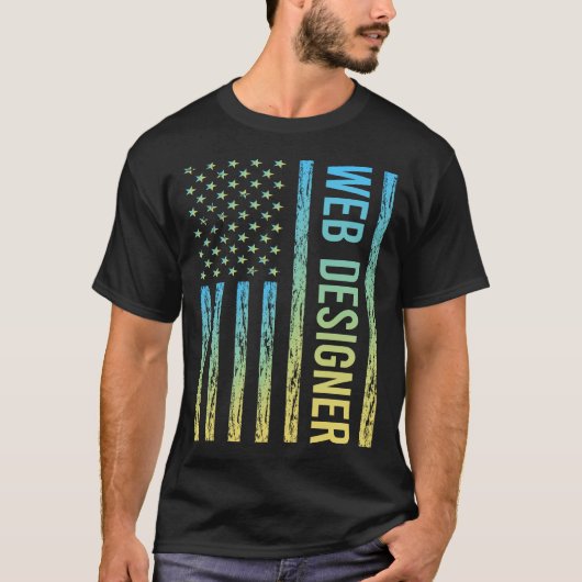 ブルーイエローのWebデザイナー Tシャツ (正面)