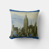 ブルーイエローアポップ・アートのートニューヨークシティ装飾用クッション クッション (正面)