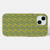 ブルーイエローアートデコインレトロスタイル Case-Mate iPhoneケース (裏面 (横))