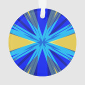 ブルーイエローウィンタークリスマスクリスマススタースターバスト オーナメント (裏面)