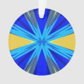 ブルーイエローウィンタークリスマスクリスマススタースターバスト オーナメント (正面)