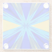 ブルーイエローウィンタークリスマスクリスマススタースターバスト ガラスコースター (裏面)