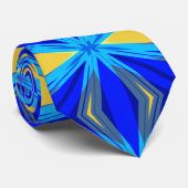ブルーイエローウィンタークリスマススタースターバストパーティー ネクタイ (ロール)