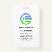 ブルーイエローウェーブ写真テンプレートスタッフID バッジ (裏面)