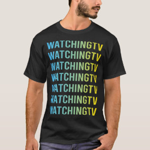 ブルーイエローウォッチングテレビ Tシャツ
