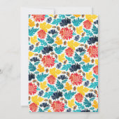 ブルーイエローウォーターカラーサンフラワーズブライダルシャワー 招待状 (裏面)