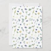 ブルーイエローウォーター色の花ボヘミアン結婚ズ 招待状 (裏面)