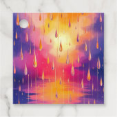 ブルーイエローウォーター色の雨滴カラフル フェイバータグ (正面)