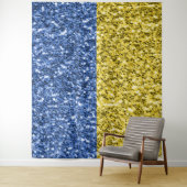 ブルーイエローウクライナ国旗のグリッターフェイクキラキラ タペストリー (インサイチュ)
