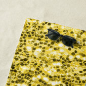 ブルーイエローウクライナ国旗のグリッターフェイクキラキラ ビーチタオル (インサイチュ)