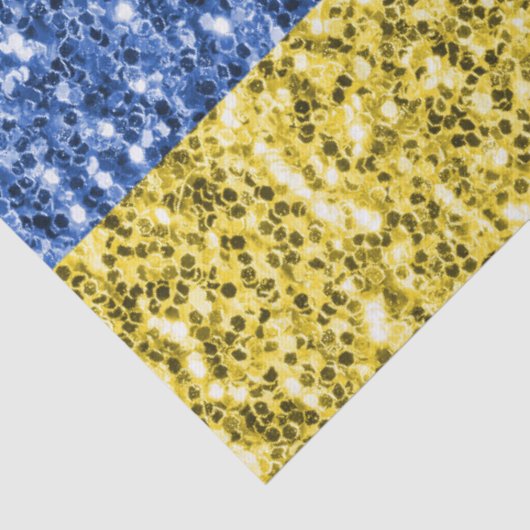 ブルーイエローウクライナ国旗のグリッターフェイクキラキラ 薄葉紙 (詳細)