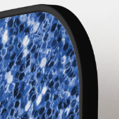 ブルーイエローウクライナ国旗のグリッターフェイクモノグラム ピックルボールラケット (左詳細)