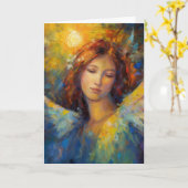 ブルーイエローエンジェルグローすべての行事 カード (黄色い花)