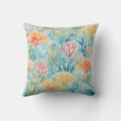 ブルーイエローオレンジコーラルリーフ航海のコースト クッション (裏面)