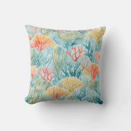 ブルーイエローオレンジコーラルリーフ航海のコースト クッション