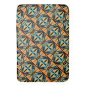 ブルーイエローオレンジ装飾モザイク バスマット (正面縦)