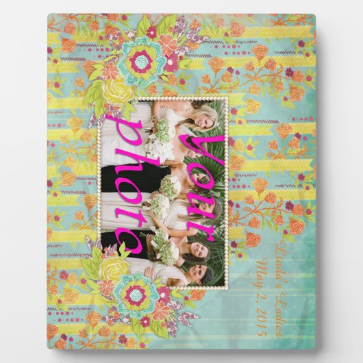 ブルーイエローオレンジ8 x 10イーゼル付フォトプラーク フォトプラーク (正面)