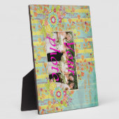 ブルーイエローオレンジ8 x 10イーゼル付フォトプラーク フォトプラーク (側面)