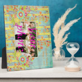 ブルーイエローオレンジ8 x 10イーゼル付フォトプラーク フォトプラーク (側面)