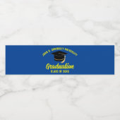 ブルーイエローカスタム学校卒業パーティー ペットボトルラベル (シングルラベル)