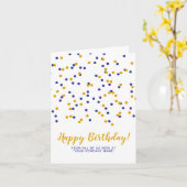 ブルーイエローカスタム紙吹雪SVGハッピーバースデー カード (黄色い花)