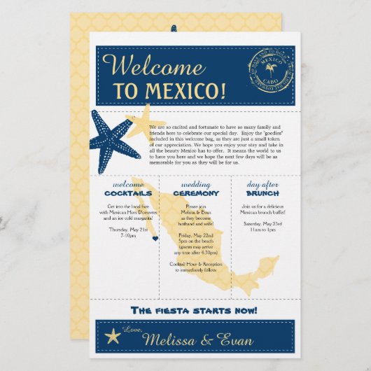 ブルーイエローカボメキ結婚シコの歓迎レター (正面/裏面)