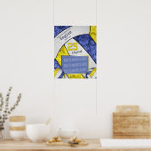 ブルーイエローガールズバレーボールチームの写真 ポスター (キッチン)