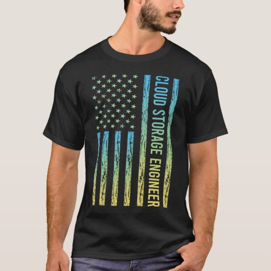 ブルーイエロークラウドストレージエンジニア Tシャツ (正面)