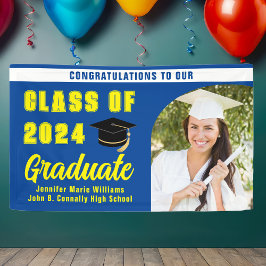 ブルーイエロークラスの2024卒業写真パーティー 横断幕