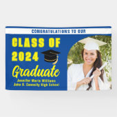 ブルーイエロークラスの2024卒業写真パーティー 横断幕 (横)