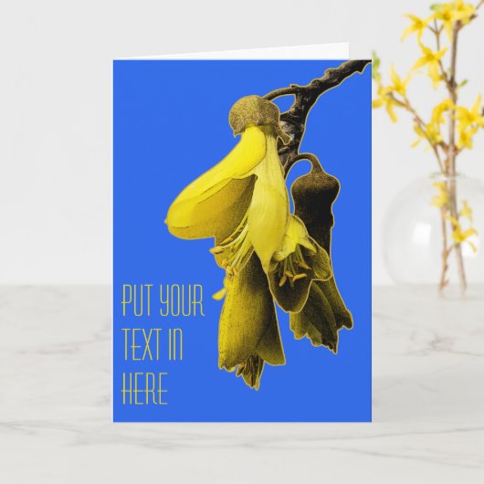 ブルーイエロークワイフラワーNZキウイカスタム カード (黄色い花)