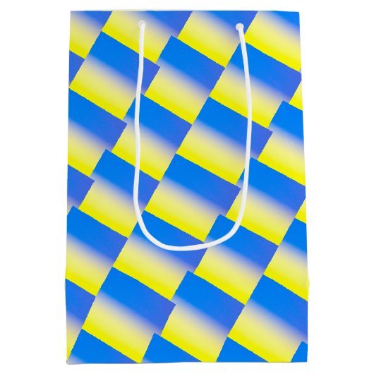 ブルーイエローグラデーショインスパイアンウクライナ平和No War ミディアムペーパーバッグ (裏面)