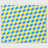 ブルーイエローグラデーション幾何ウクライナのインスピレーション ラッピングペーパー (フラット)