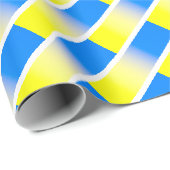 ブルーイエローグラデーション幾何ウクライナのインスピレーション ラッピングペーパー (ロールコーナー)