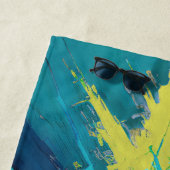 ブルーイエローグリーンブラック抽象芸術 ビーチタオル (インサイチュ)