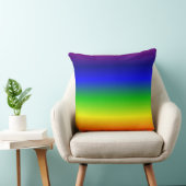 ブルーイエローグリーンレインボーピロー クッション (椅子)