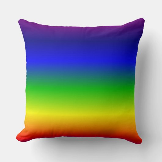 ブルーイエローグリーンレインボーピロー クッション (正面)