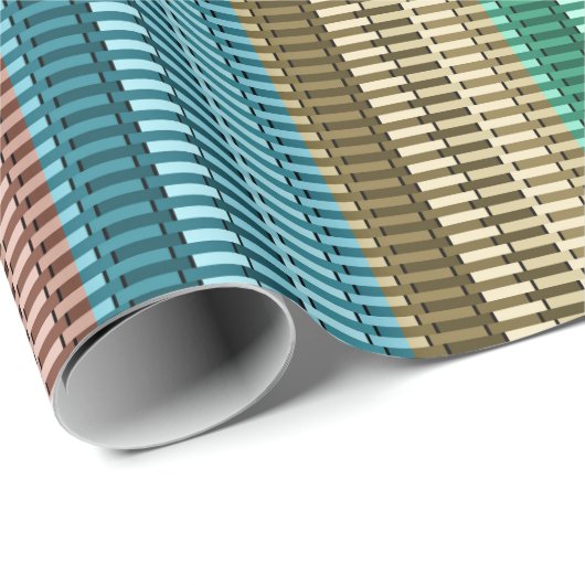 ブルーイエローグリーンレッドスタイリッシュシックモダンパターン ラッピングペーパー (ロールコーナー)