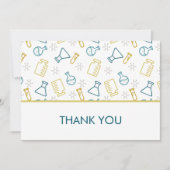 ブルーイエローサイエンスビジネスロゴ サンキューカード (正面)