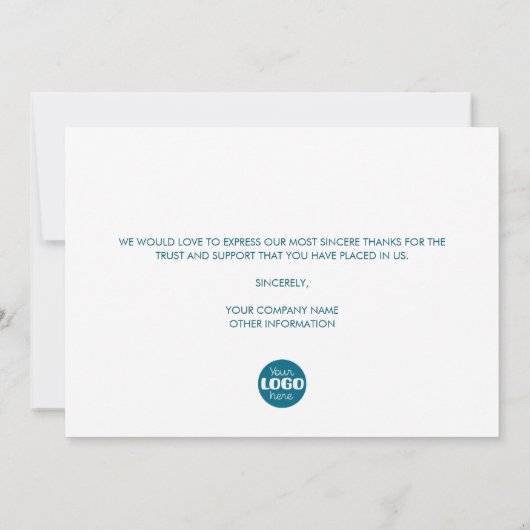 ブルーイエローサイエンスビジネスロゴ サンキューカード (裏面)