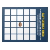 ブルーイエローサッカー赤ちゃんシャワービンゴゲーム ノートパッド (正面)