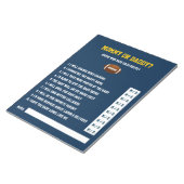 ブルーイエローサッカー赤ちゃんシャワー推理ゲーム ノートパッド (アングル)