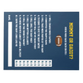 ブルーイエローサッカー赤ちゃんシャワー推理ゲーム ノートパッド (正面)