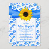 ブルーイエローサンフラワーダマスクファースト 招待状 (正面/裏面)